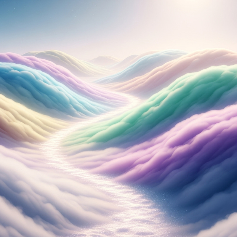 Mind-Bending View of a World with Gentle White Hills & Soft Vibrant Hues Mind-Bending View of a World with Gentle White Hills & Soft Vibrant Hues