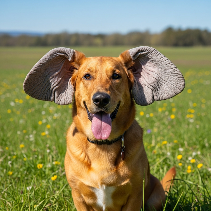 Dog with Elephant Ears - Cute and Playful Canine Dog with Elephant Ears - Cute and Playful Canine
