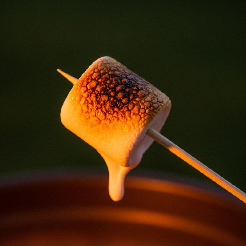 Toasted Marshmallow: Gooey Texture in Warm Lighting