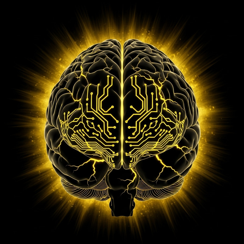 Brain, Fear, Consciousness & Trauma in Black, Gold, Yellow