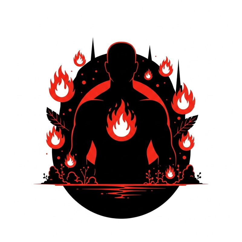 Abstract Dominant Figure Symbolizing Passion and Desire