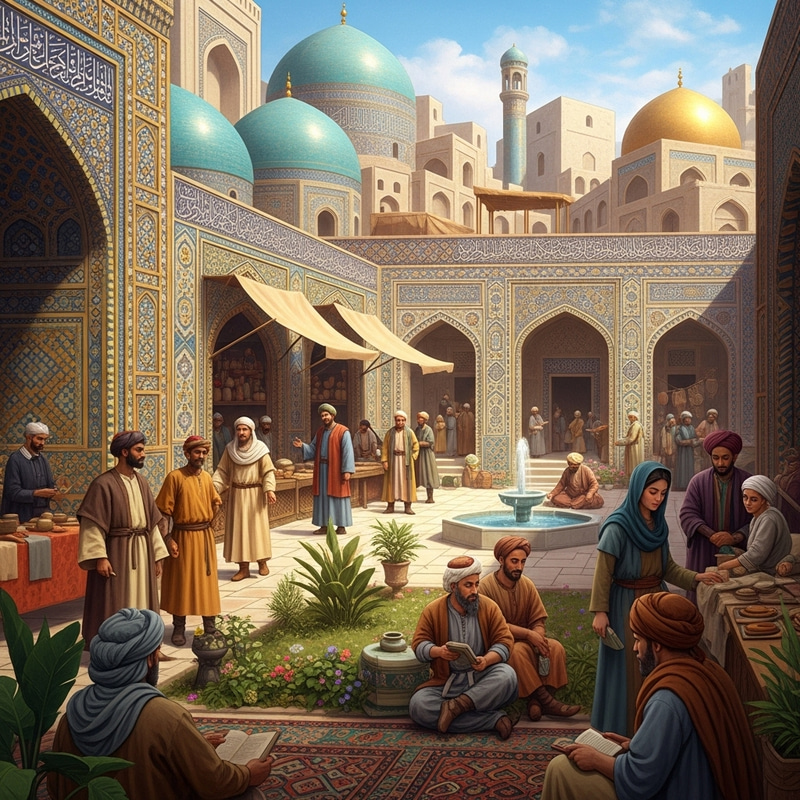 Islamic Civilization: Vibrant Golden Age Scene Islamic Civilization: Vibrant Golden Age Scene