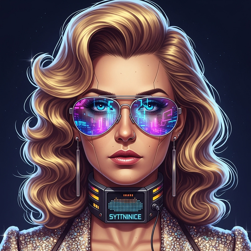 Futuristic Cyberpunk Blond Bombshell Portrait Futuristic Cyberpunk Blond Bombshell Portrait