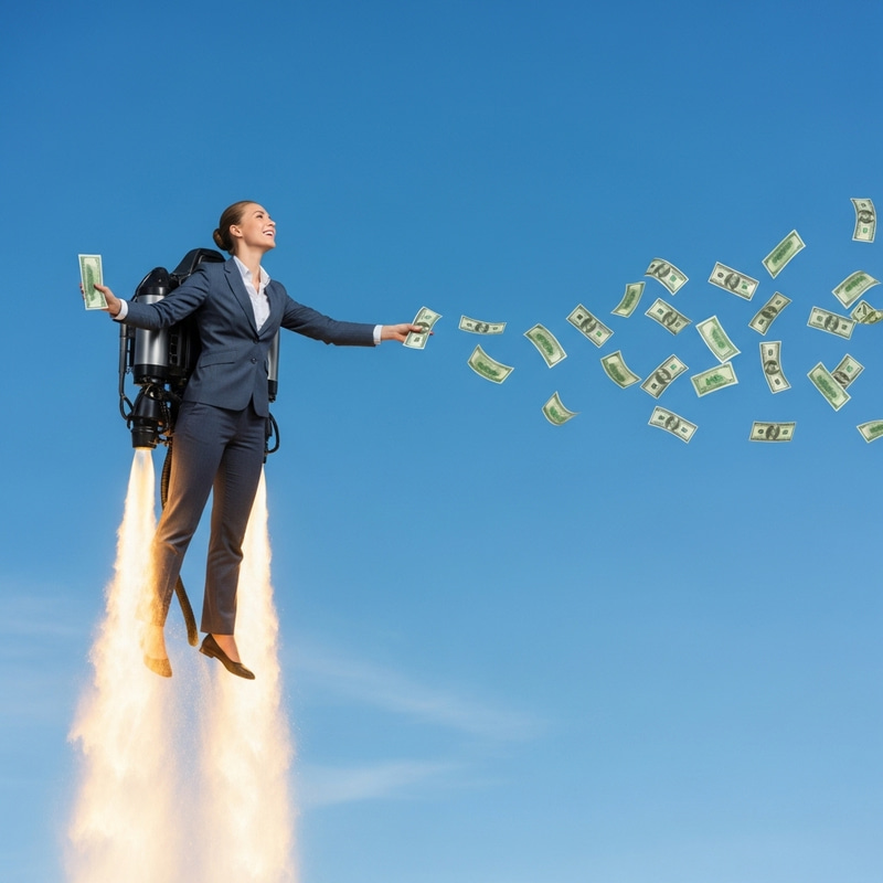 Successful CEO Soars with Jetpack | Money Flying High Successful CEO Soars with Jetpack | Money Flying High