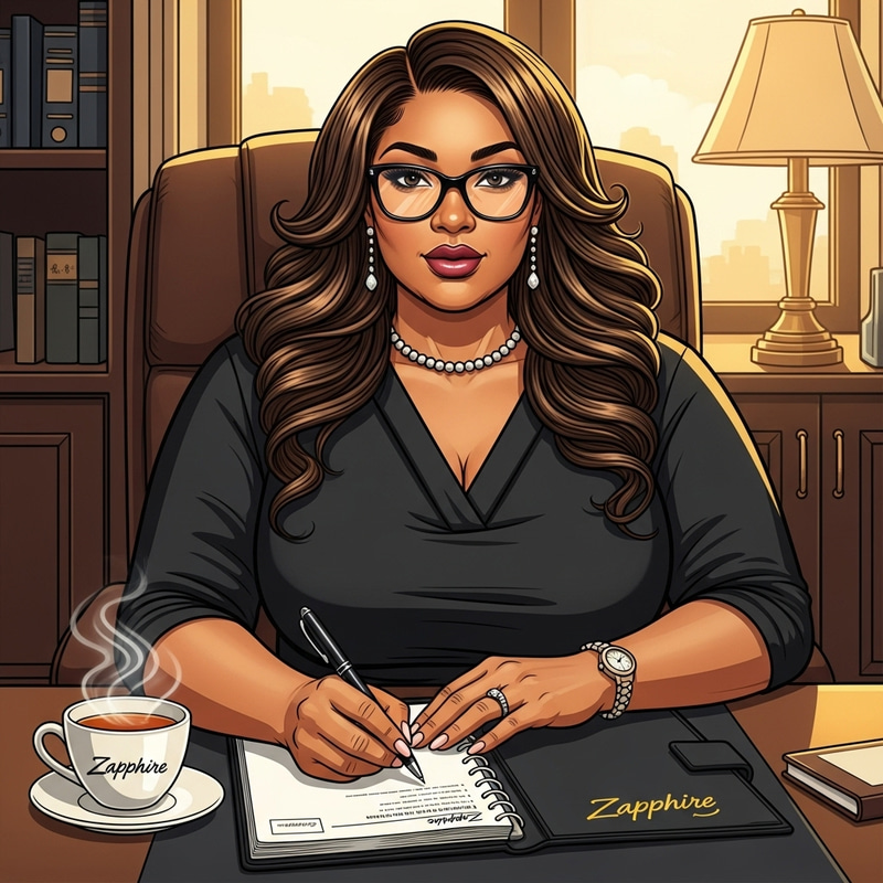 Confident Plus-Size African American Woman in Elegant Business Attire