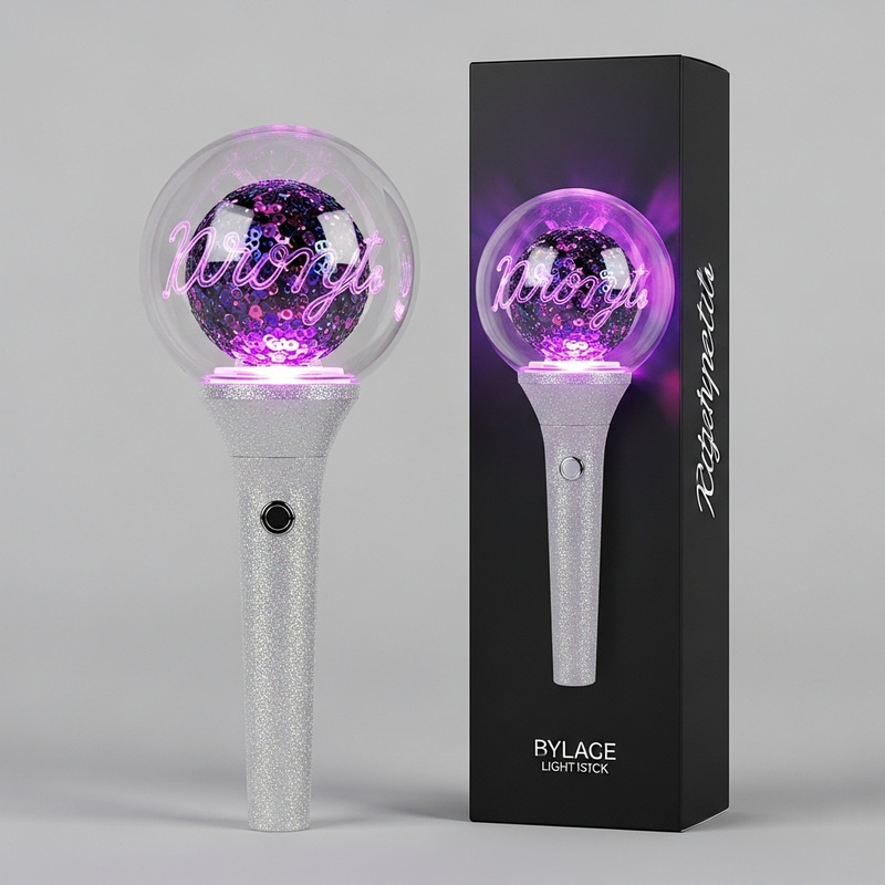 Enchanting Kpop Lightstick with Shimmering Handle Enchanting Kpop Lightstick with Shimmering Handle