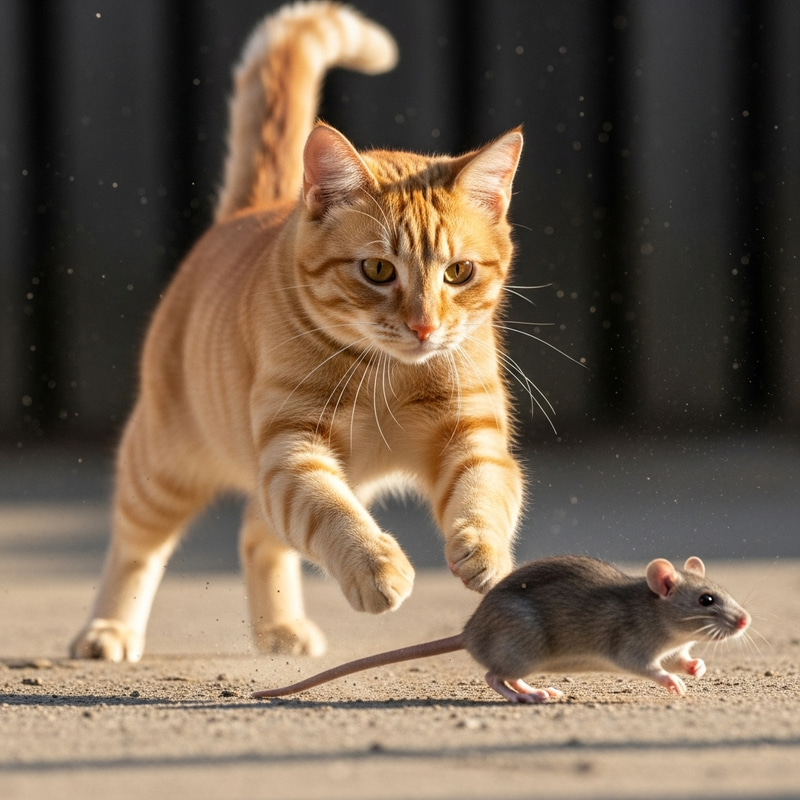 Cat Chasing Rat | Dynamic Feline vs Agile Rodent