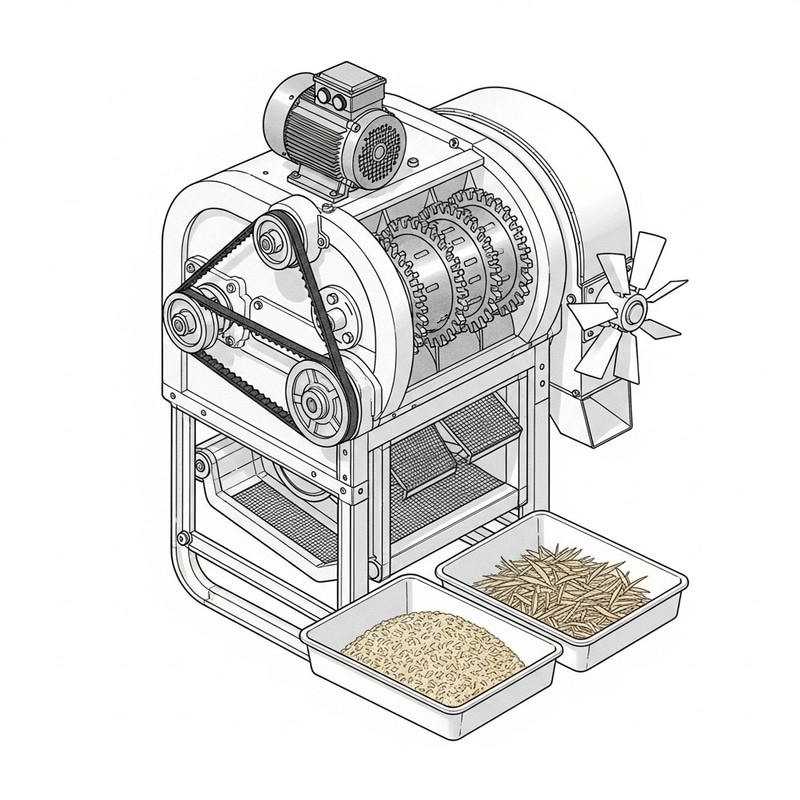 Small Rice Thresher Prototype Illustration Small Rice Thresher Prototype Illustration
