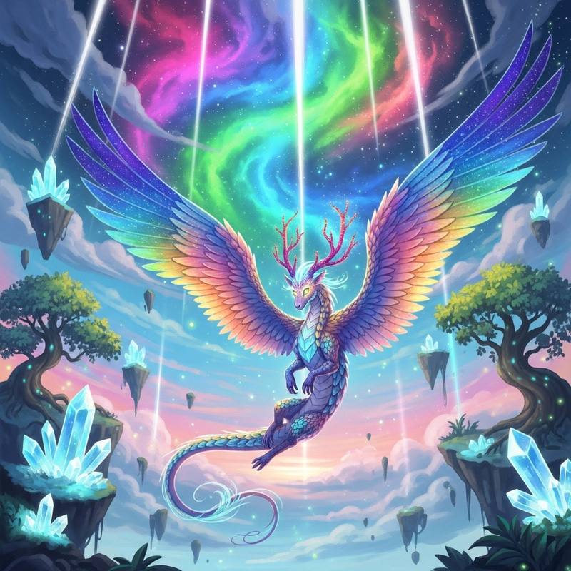 Ethereal Creature in Vibrant Flight | Fantasy Digital Art Ethereal Creature in Vibrant Flight | Fantasy Digital Art