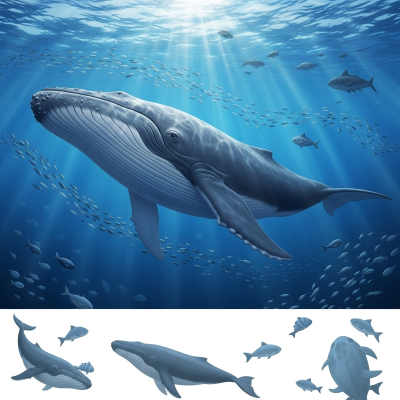 Giant Blue Whale - Majestic Creature of the Deep Ocean Giant Blue Whale - Majestic Creature of the Deep Ocean