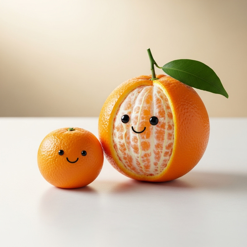 Cute Juicy Orange Fruits: Playful Delight
