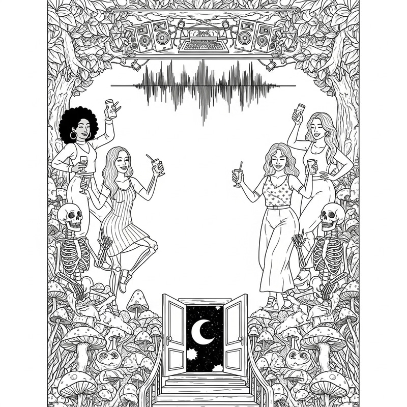 Surreal Cyberpunk Electronic Music Festival Poster Illustration Surreal Cyberpunk Electronic Music Festival Poster Illustration