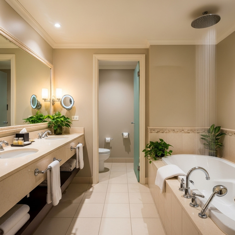 Luxury Bathroom with White Bathtub and Marble Vanity Sink - Relax in Style