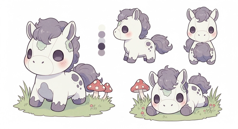 Chibi Undead Plush Horse Reference Guide | Cute & Whimsical Design