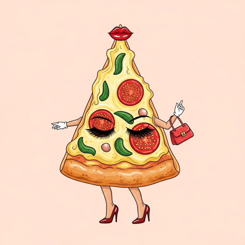 Whimsical High-Heeled Pizza Slice Art Whimsical High-Heeled Pizza Slice Art