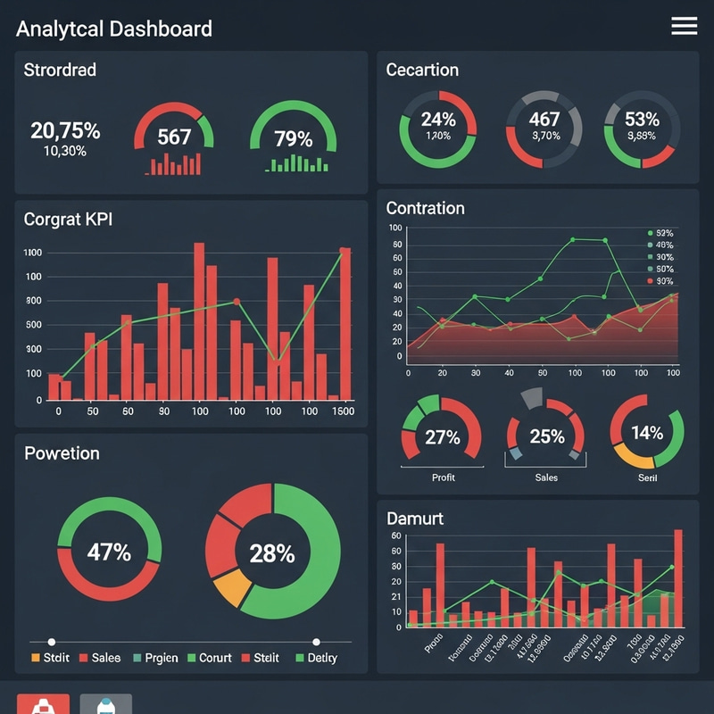 Aesthetically Pleasing Analytical Dashboard with Varied KPI Charts and Colorful Data Visualization Aesthetically Pleasing Analytical Dashboard with Varied KPI Charts and Colorful Data Visualization
