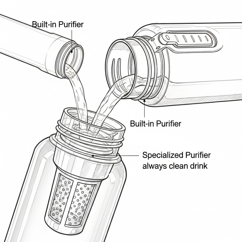 Innovative Water Bottle with Built-In Purifier Design Innovative Water Bottle with Built-In Purifier Design