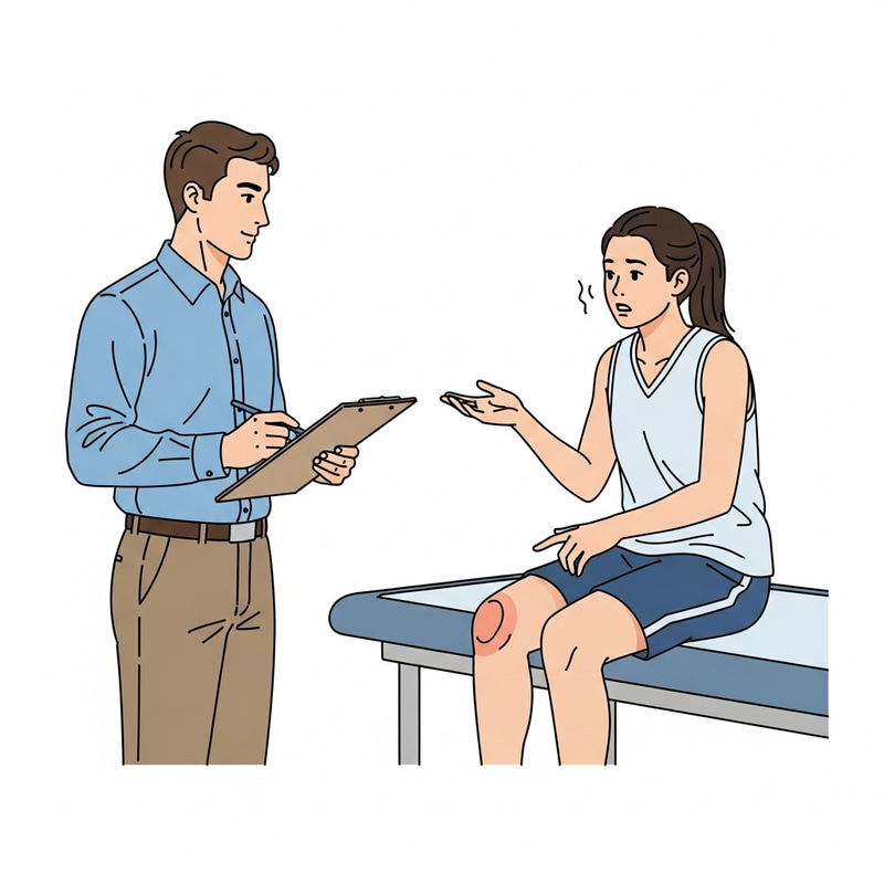 Sports Physical Therapist Conducts History with Athlete