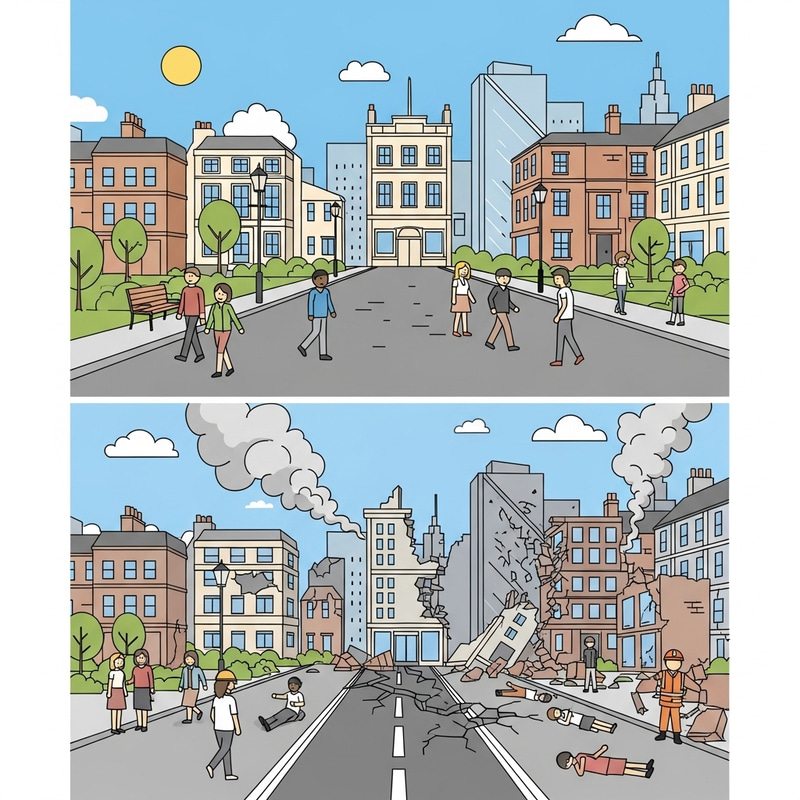 Before and After Earthquakes: Easy Drawing Examples