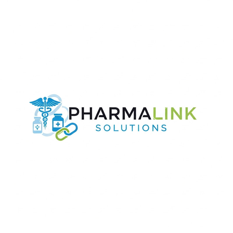 Pharmalink Solutions Logo Design | Pharmacy-themed + Connectivity Element Pharmalink Solutions Logo Design | Pharmacy-themed + Connectivity Element