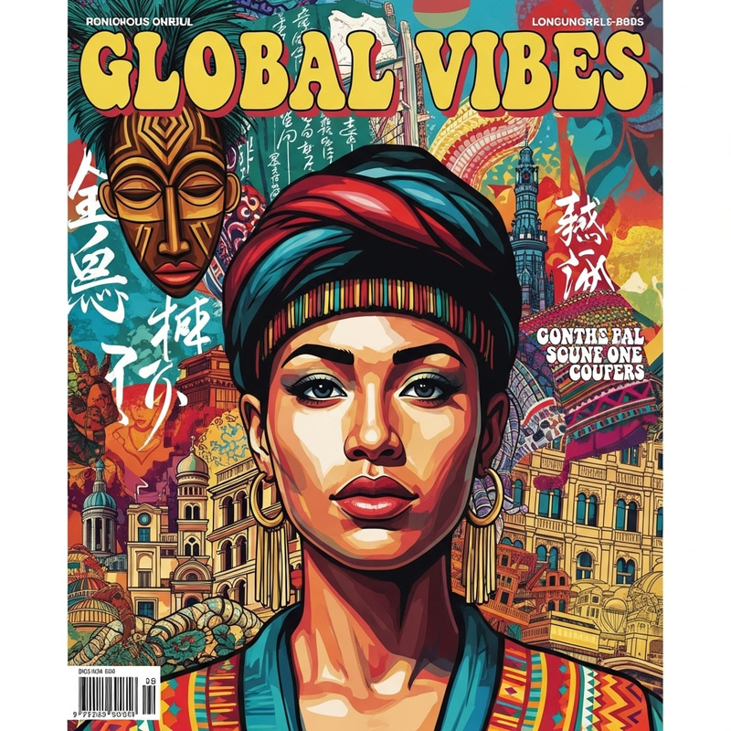 Captivating Pop Art Magazine Cover with Bold Colors and Exaggerated Expression