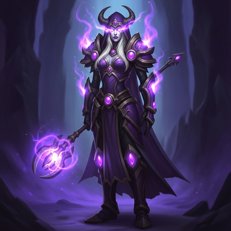 Eredar Female Sorcerer | Avatar Mage in Warcraft Universe