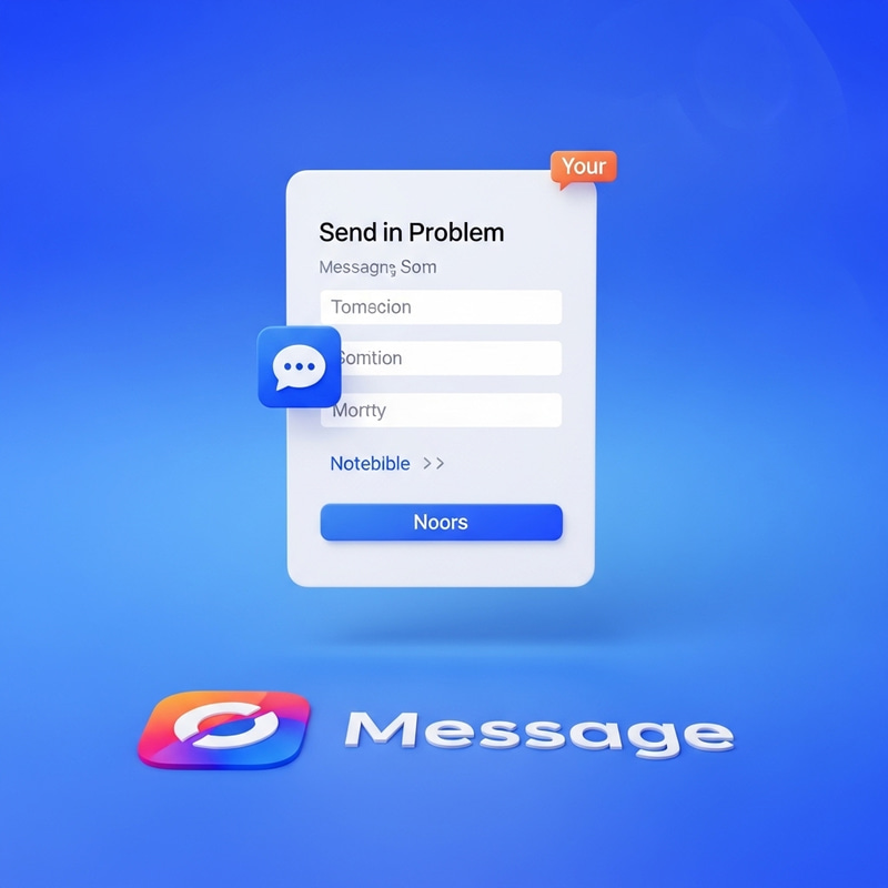 Modern 3D Messaging App Banner Design | User-Friendly Form