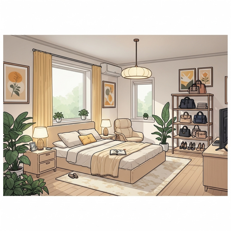 Luxurious Bedroom with Hermes-inspired Aesthetic and Cozy Ambiance Luxurious Bedroom with Hermes-inspired Aesthetic and Cozy Ambiance