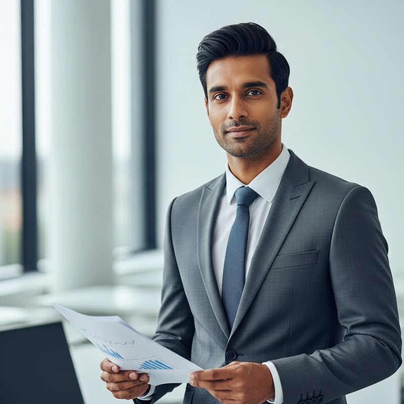 Confident Financial Leader in Business Attire Confident Financial Leader in Business Attire