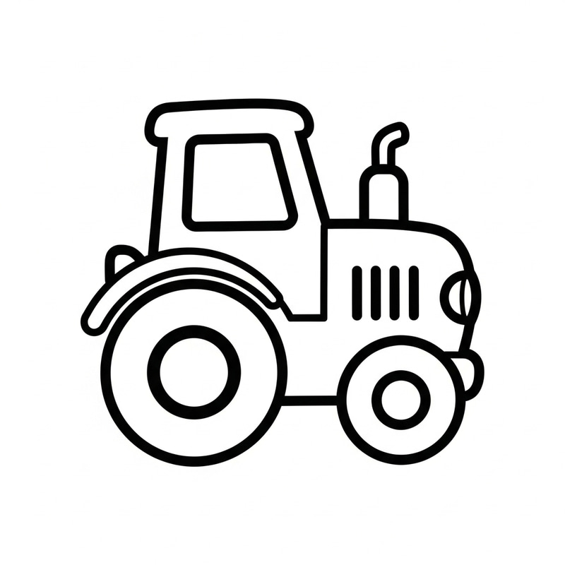 Simple Toy Tractor Coloring Page for Kids | Easy & Fun Design Simple Toy Tractor Coloring Page for Kids | Easy & Fun Design