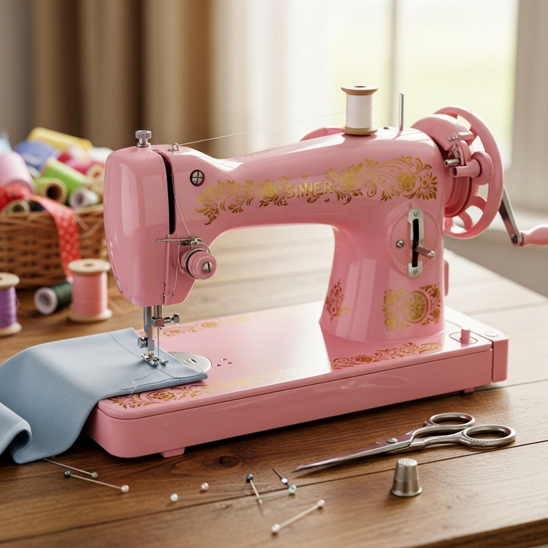 Pink Sewing Machine | Aesthetic Rosa Sewing Equipment