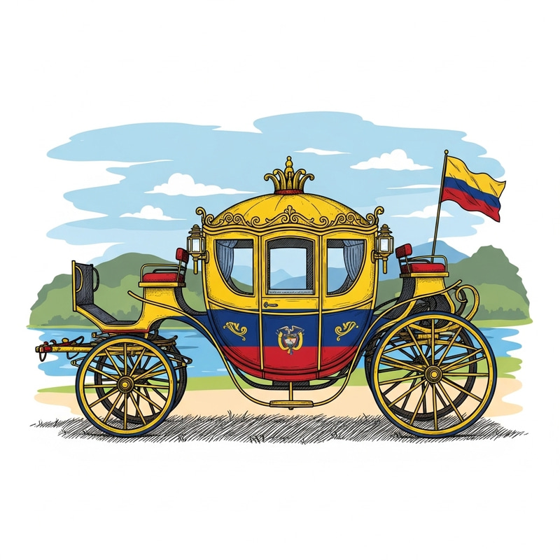 Colombian Flag Carriage Sketch for Inspiration