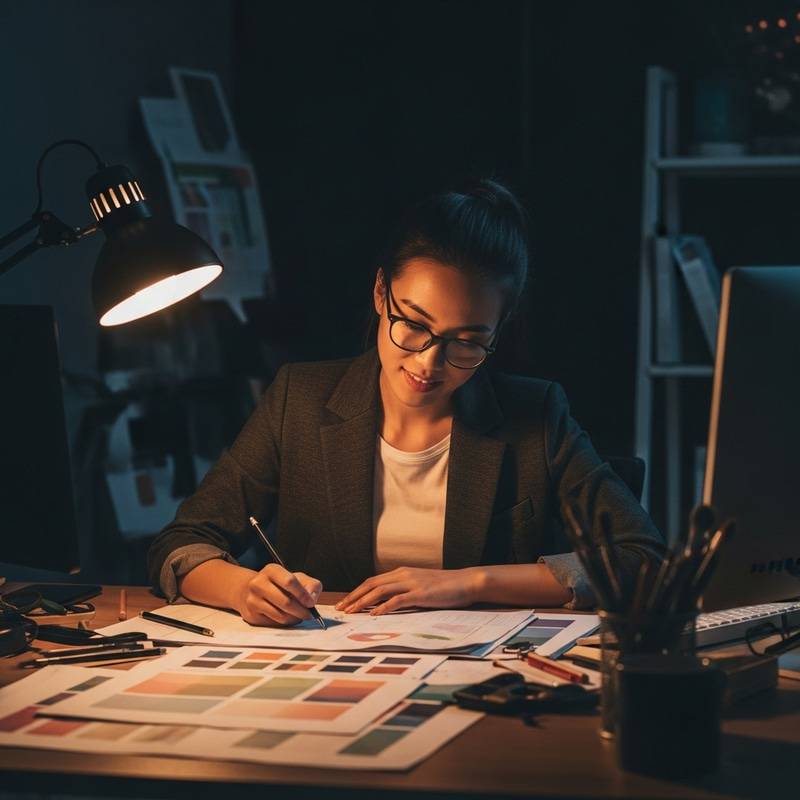 Enthusiastic Asian Female Graphic Designer | Creative Work Process