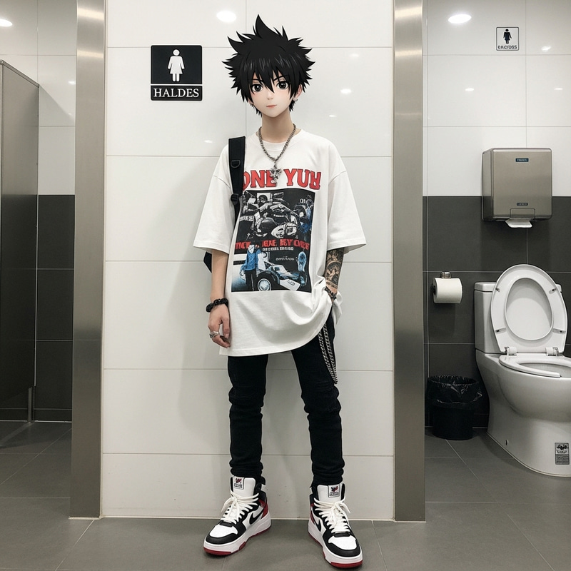 Toilet Boy Hanako Kun: Avant-Garde Streetwear Style & Sneakers | Vetmens T-Shirt