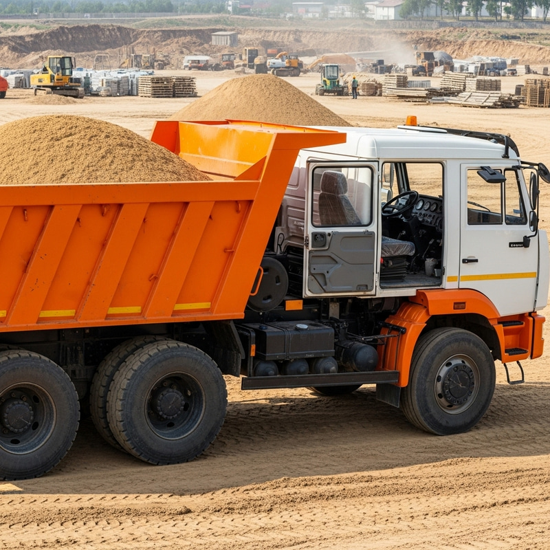 Yellow Sand Dump Truck Yellow Sand Dump Truck