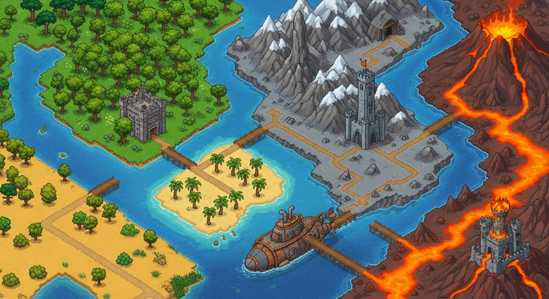 Pixel Adventure: Aerial View Pixel Art Landscape Pixel Adventure: Aerial View Pixel Art Landscape