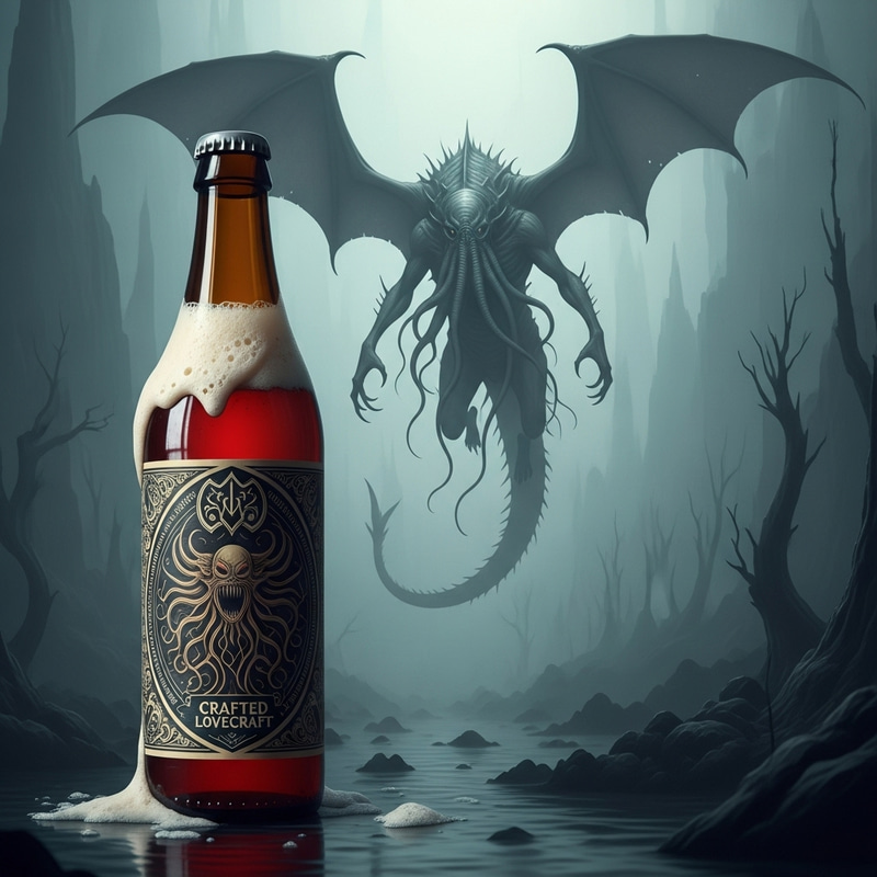 Cthulhu Crafted Beer - Lovecraftian Horror Scene Cthulhu Crafted Beer - Lovecraftian Horror Scene