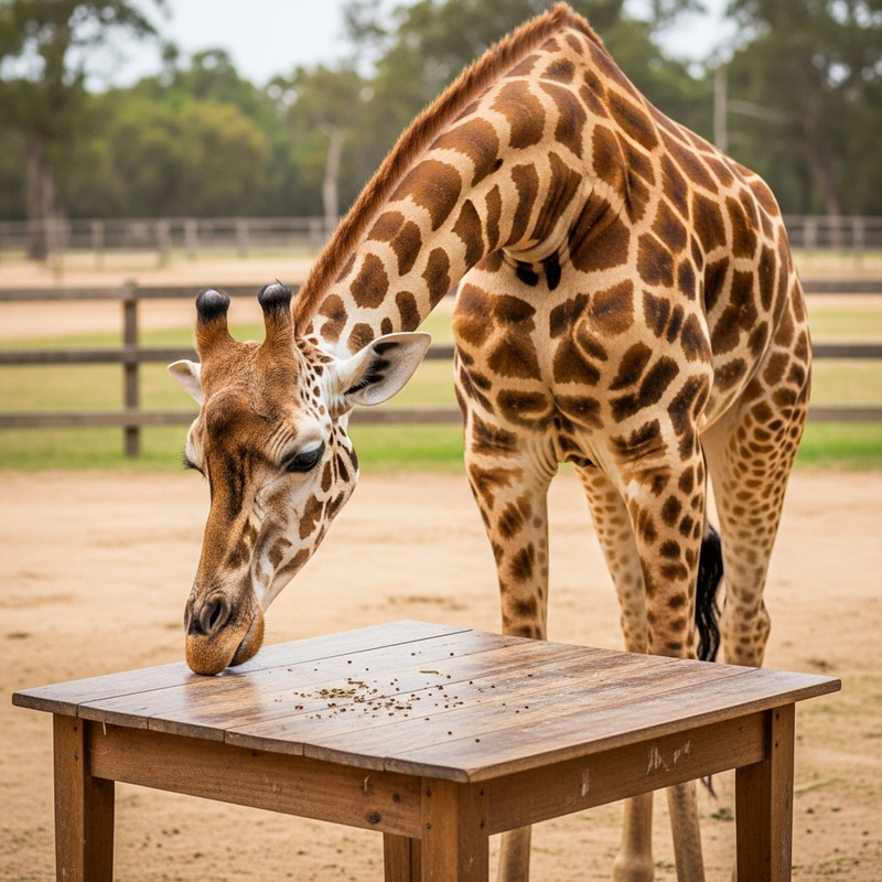 Giraffe Eating a Table - Nature's Curious Feeder