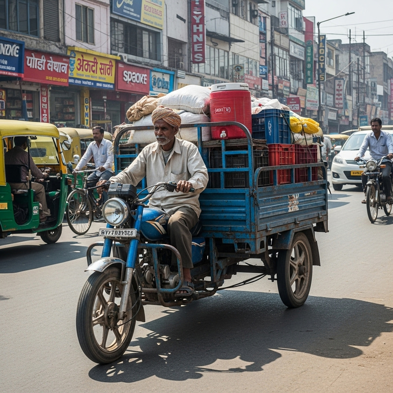 Utility Three-Wheeled Motorbike | Indian Design Utility Three-Wheeled Motorbike | Indian Design