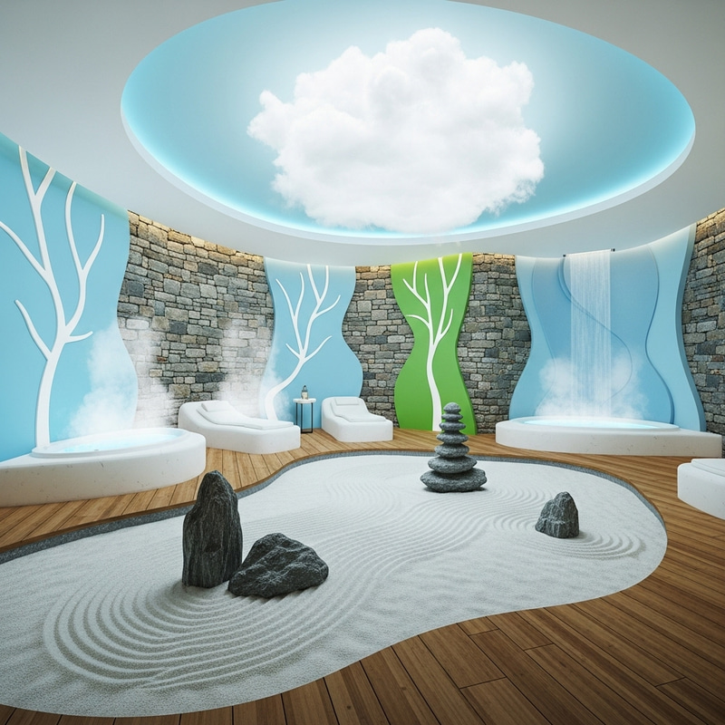 Soothing Spa in Nature: Serene Abstract Retreat Soothing Spa in Nature: Serene Abstract Retreat