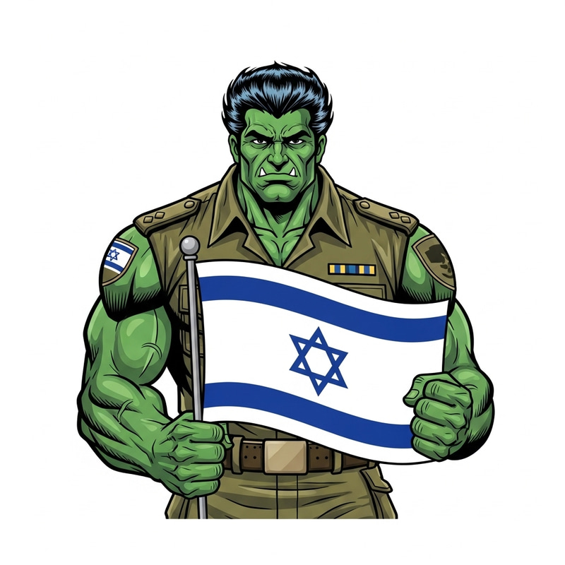 Create Hulk in Military Uniform Holding Israeli Flag Create Hulk in Military Uniform Holding Israeli Flag