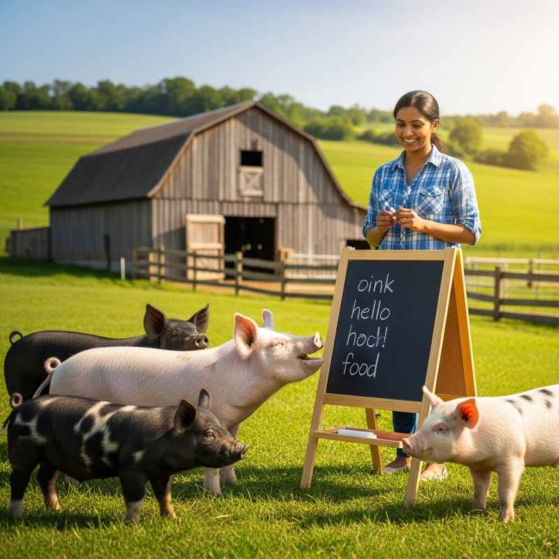Chatty Piglets: Enchanting Countryside Farm Scene