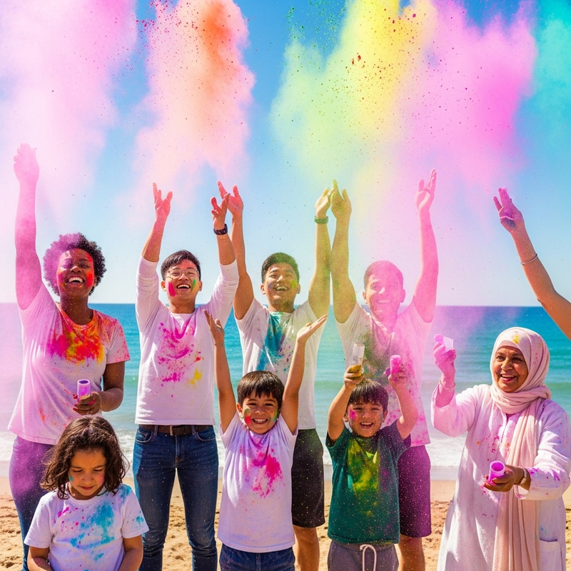 Holi Beach Celebration: A Multicultural Festivity of Colors Holi Beach Celebration: A Multicultural Festivity of Colors