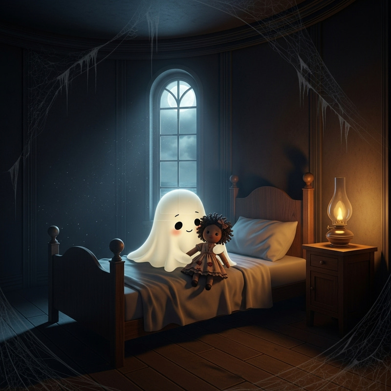 Spooky African American Ghost with Doll in Haunted Lighthouse Bedroom Spooky African American Ghost with Doll in Haunted Lighthouse Bedroom