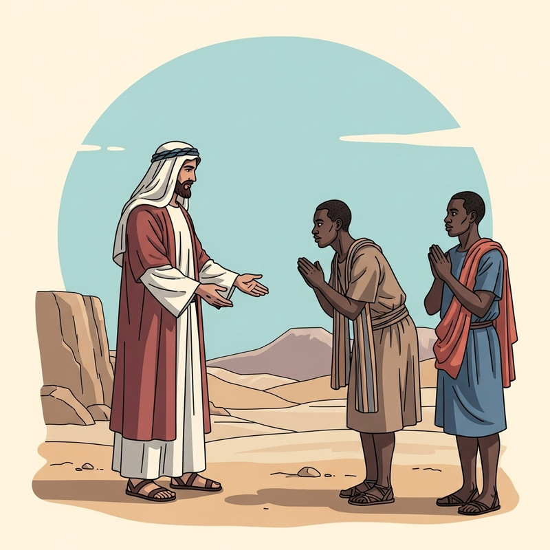 Jesus Healing African Man: Compassionate Biblical Illustration Jesus Healing African Man: Compassionate Biblical Illustration