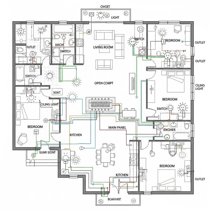Open House Electrical Layout Diagram | Electrical Systems Open House Electrical Layout Diagram | Electrical Systems