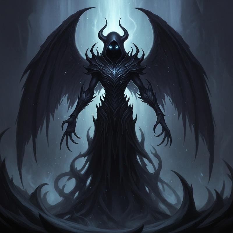 Shadow Fiend: Sinister Being with Spectral Wings