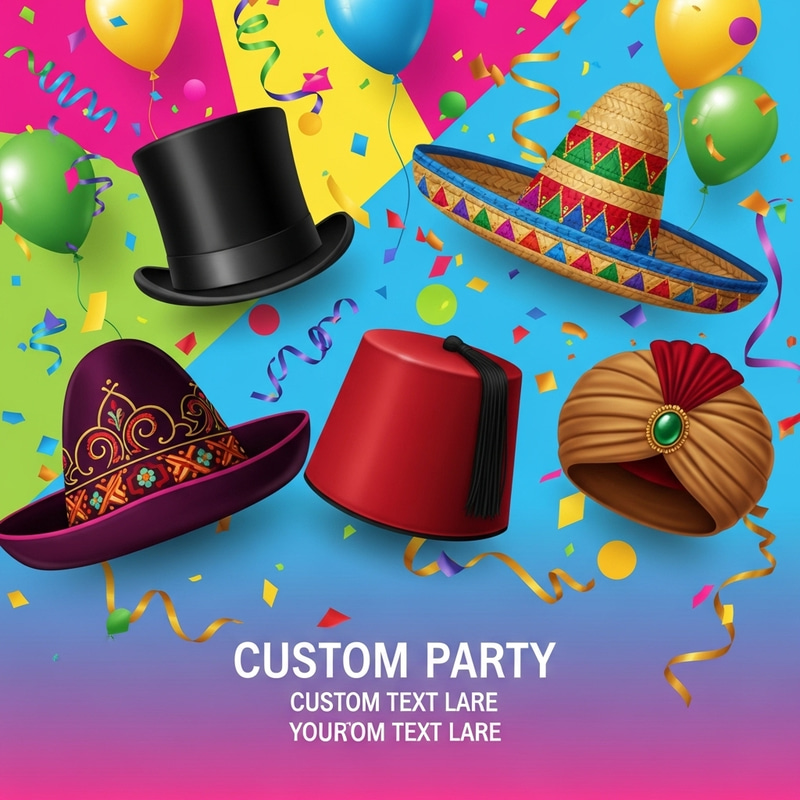 Festive Hat Party Background Design