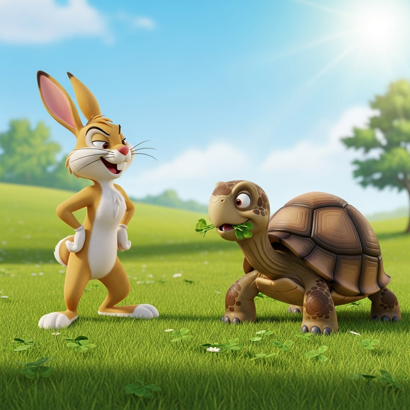 Cheeky Rabbit & Tortoise in 3D Animation