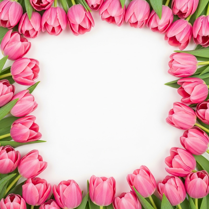 White Background Pink Tulips Postcard White Background Pink Tulips Postcard